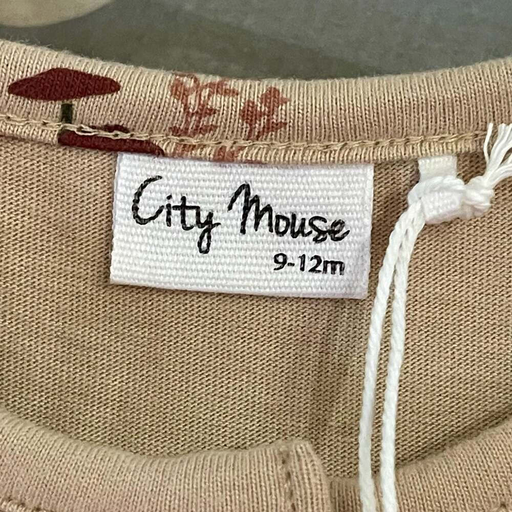 City Mouse Frill Collar Romper in Mushroom Print - Picture 3 of 6
